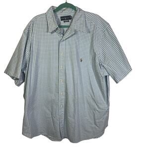 Ralph Lauren Classic Fit Button Shirt Blue Gingham Check 2XB Big